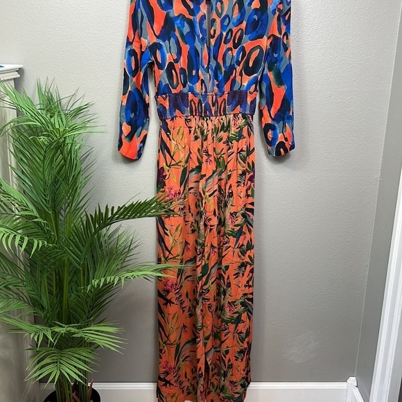 Blank London Jumpsuit Multi Colored Medium Tropical Leopard Print - Picture 8 of 12